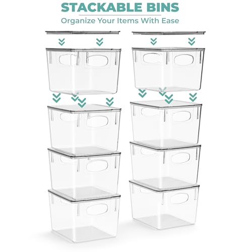 Sorbus Medium Clear Plastic Storage Bins with Lids, Clear Stackable Storage Bins, Clear Toy Storage Bins, Clothes, Medicine, Makeup, Closet, Art Supply, Bathroom, Shoe, Toy Storage Organizer (2 Pack) - size: Medium, style: 2 Pack