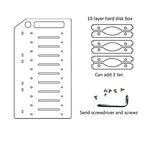 Hard Drive Bay Holder 3.5'' Multi-Layers Hard Disk Bracket HDD Mounting Bracket Kit, Transparent Mechanical Hard Disk Box Storage Organizer Case Rack with Cooling Fan Space (10 Layers) - style: 10 Layers