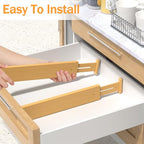 BAMBUROBA Bamboo Drawer Dividers, Adjustable Expandable Drawer Organization Separators - 17-22" for Bedroom, Bathroom, Dresser and Office - 8-Pack - style: bamboo-8Pack