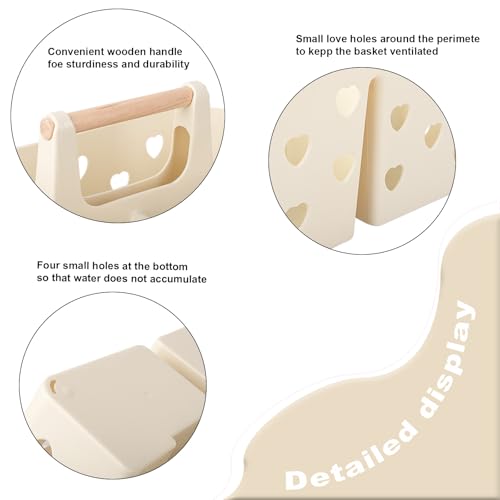 Anyoifax Portable Shower Caddy Plastic Shower Basket Organizer Divided Bathroom Caddy Storage Cleanning Caddy Tote with Handle for College, Dorm Room, Kitchen, Beige - color: Beige
