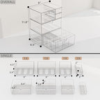 Desk Organizer Set, Clear Stackable Dustproof Storage Boxes for Desktop, Office, DIY Craft & Vertical Space Saving, Perfect for Makeup, Stationery, Jewelry Organization (5 Drawer) - size: 5 drawer clear