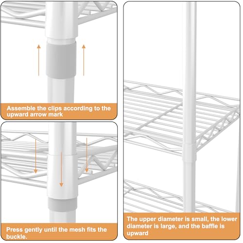 HOMEFORT 5-Tier Wire Shelving 5 Shelves Unit Metal Storage Rack Durable Organizer Perfect for Pantry Closet Kitchen Laundry Organization in White - color: White, size: 21"W x 11"D x 54"H