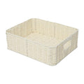 Drawer basket Handwoven Paper Rope Rectangular Shallow Basket Storage-15.35X12.01X4.72 Inches (Off-white) - color: Off-white