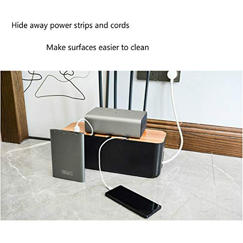 2 Pieces Cable Management Box|Cord Organizer Box| Hide and Conceal Power Strips and Electrical Cords from TVs, Computers, and Desks (Black 2PCS) - color: Black 2PCS