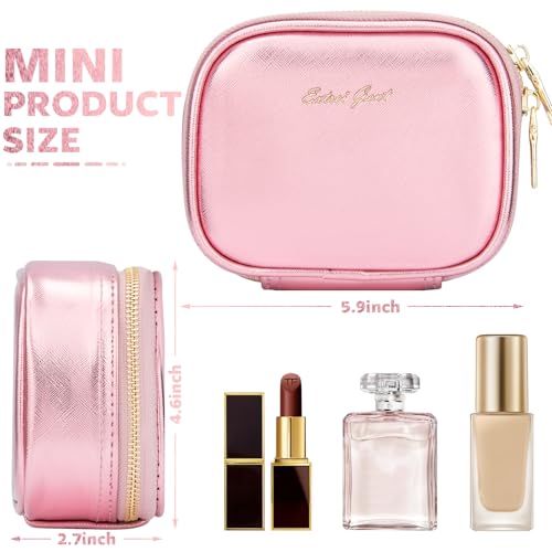 Mini Makeup Bag with Led Mirror,Small Travel Make up Bag 3 Light Modes Adjustable Brightness, for Women Organizer Cosmetic Bag, Portable Travel Train Toiletry Bag, for Pool Parties Work Touch-Ups - color: Roses