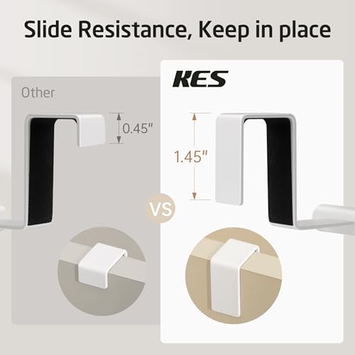 KES Over Cabinet Door Towel Bar Fit 1" Thick, Kitchen Towel Holder, Kitchen Towel Rack, Cabinet Towel Holder Scratchproof, White 2 Pack, KTH500S26-WH-P2 - color: White