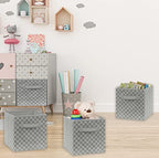 Simple Houseware 11-Inch Foldable Cube Storage Organizer Bin, Geometric Grey, 6 Pack - color: Grey - Geometric