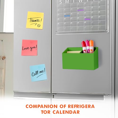 BEYGORM Magnetic Dry Erase Marker Holder for Whiteboard,Non-slip Acrylic Magnet Pen Holder for Fridge Refrigerator,Locker Organizer for Work,Locker Accessories,Pencil Cup for Desk(Green) - color: Green