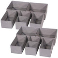 DIOMMELL 12 Pack Foldable Cloth Storage Box Closet Dresser Drawer Organizer Fabric Baskets Bins Containers Divider for Baby Clothes Underwear Bras Socks Lingerie Clothing,M Grey 444 - color: Medium Grey