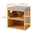 YMYNY Shoe Storage Bench with Cushion, 2 Tier Shoe Rack with Padded Seat, Adjustable Shoe Organizer Cabinet for Entryway, Living Room, Hallway, Closet, Bedroom, 15.4L*11W*16.54H, Natural, UHBD028N - color: Natural