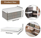Stackable Wardrobe Clothes Organizer, Jeans Compartment Plastic Storage Box with Detachable Dividers lid, Wardrobe Clothes Cabinet for Toys Snacks Books, Clear Brown (9 Grids)