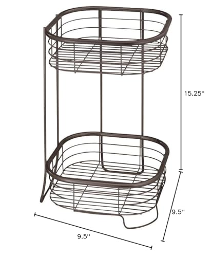 iDesign Forma Free Standing Bathroom or Shower Storage Shelves for Towels, Soap, Shampoo, Lotion, Accessories - 2 Tier, Bronze - color: Bronze