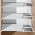 No Drilling Extendable Closet Shelf,Adjustable Metal Layered Separator Shelves DIY Divider Storage Rack for Bedroom Kitchen Wardrobe Cupboard Cabinet,1 Pack (13.8'' Wide,11.8''-17.7'' Long) - size: 11.8''-17.7'' Long
