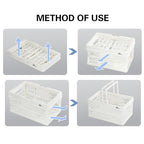 20 L Collapsible Shopping Basket, plastic basket, Basket with Handle, M (White) - color: White