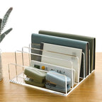5 Compartments Clear Acrylic Mail Holder – Vertical Letter Sorter & Multifunction Desk Organizer for Bills, Documents, Notebooks – Modern Office/Home Envelope File Rack - size: 5 Compartments