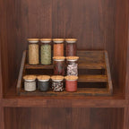 Spice Rack Organizer for Cabinet, Robust Wooden Display Riser Shelf Seasoning Organizer for Countertop Cupboard Pantry, Condiment Jar Kitchen Storage Holder Super Sturdy Stand, Rusitc Brown (3-Tier) - size: 3-Tier