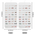 80 Pockets Double-Sided Hanging Jewelry Storage Bag, Transparent Earring, Bracelet, Ring Bag, 33x17 Inch Large Size Fits Wardrobe/Shelf Rod, Travel Portable, Non-Woven(White)
