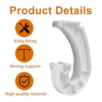 4Pcs Hanging Closet Rod Support, 3/4 Closet Shelf Rod Holder, White J-Shaped Closet Brackets for Hanging Clothes,Cabinets Storage and Curtain