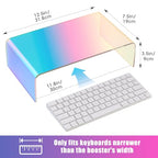 NiHome Iridescent Acrylic Computer Monitor Stand, Acrylic Laptop/PC/Desktop Stand Riser for Desk, Durable, Ergonomic Design, Space Saving for Home and Office