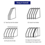 Lemical Magazine Holder 4 Vertical Compartments Collapsible Magazine File Holder Space Saving Rack Home Kitchen Desk Organizer No Need Assemble Gray - color: light gray - 4 parts