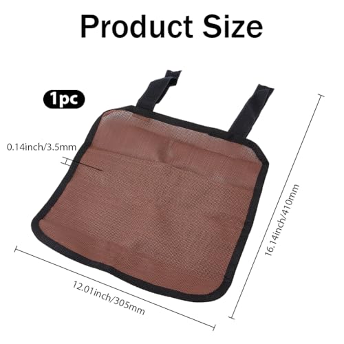 GORGECRAFT 41 * 30cm Beach Chair Hanging Bag Armrest Chair Side Organizer Cloth Bedside Caddy Organizers Bed Buk Storage Bag Wheelchair Hanging Side Pocket Bag for Tablet Cellphone Remote Control - color: Coconut Brown