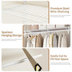 PROWORX 2-4 Ft. Expandable Closet Organizer System Kit, White Custom Metal Wire Shelving, Organization and Storage Shelves Wall Mounted with Hanging Rods