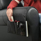 CM Sofa Armrest Organizer Couch Arm Chair Caddy Sofa Covers Remote Control Holder Magazine Notebook Storage Bag with 5 Pockets for Home Office Recliners Storage