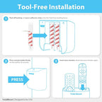 TotalMount Hole-Free Remote Holder – Eliminates Need to Drill Holes in Your Wall (for 2 or 3 Remote Controls – Black – Quantity 1)
