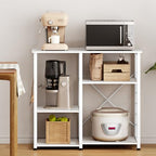 soges Kitchen Standing Baker's Rack, Utility Microwave Oven Stand, Multi-Layers Kitchen Storage Cart Workstation Shelf, Coffee Cart, White - color: White