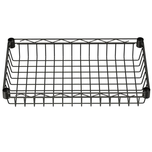 SINGAYE 4 Tier Basket Shelf Wire Shelving Unit Adjustable Storage Shelves Big Basket Rack for Garage Kitchen Office Pantry Corner 17" Dx12 Wx50 H Black - color: Black, size: 4-Tier[17"Dx12"Wx50"H]