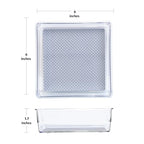 Glad Drawer Organizer Bin, 6x6 - Heavy Duty Clear Plastic Storage Tray for Junk Drawers, Kitchen Utensils, Bathroom Vanity, and Organizing Pantry - BPA Free, Food Safe, Non Slip - size: 6x6