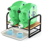Laundry Detergent Holder Stand, Liquid Detergent Dispenser Shelf Organizer with Cleanable Drip Tray, Liquid Holder Stand Catcher for Laundry Room Organization and Storage (Flat-Black) - style: Flat-Black