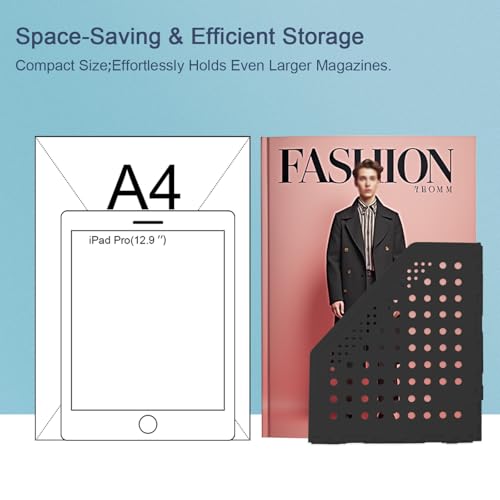 deli 2 Pack 4 Vertical Compartment Binder Holder for Desk Organizer Collapsible Magazine File Holder Adjustable Sturdy Binder Storage Organizer for Office School Home-Black - color: Black（Small Size）4 Compartment-2 Pack