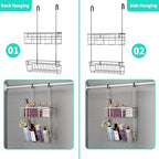 HapiRm Hanging Shower Caddy Organizer - No Drilling Shower Organizer with Inclined Shelf, Rustproof & Waterproof 304 Stainless Steel Bathroom Caddy - Silver - color: Silver-Inclined Shelf