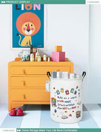 FANKANG Storage Basket, Nursery Hamper Canvas Laundry Basket Foldable with Waterproof PE Coating Large Storage Baskets for Kids Boys and Girls, Office, Bedroom, Clothes,Toys(Reading) - color: Reading