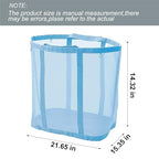 Mesh Bag with Handles, Collapsible Laundry Basket, Foldable Laundry Bag, Breathable Folding Beach Bag,Space-saving Travel Tote Bags (1, Blue) - color: Blue