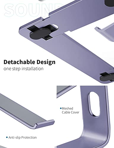 SOUNDANCE Laptop Stand, Aluminum Computer Riser, Ergonomic Laptops Elevator for Desk, Metal Holder Compatible with 10 to 15.6 Inches Notebook Computer, Purple - color: J-Purple, size: For 10 to 15.6 Inches Laptop