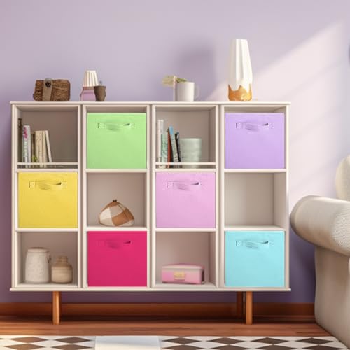 ShellKingdom Foldable Fabric Storage Cubes And Cloth Organizer Drawer For Closet And Toys, 6 Pack (6 Colors) - color: 6 Colors, size: 6