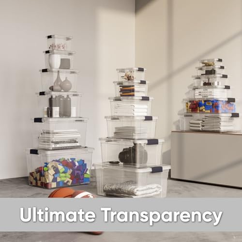 Superio 7.4 Quart Clear Plastic Storage Bin with Lid, Non-Toxic, BPA Free, Odor Free, Organizer Storage Box, Stackable Plastic Tote for Home, Garage, School, and Office - size: 7.4 Qt
