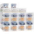 Sintuff 20 Pcs Clear Shoe Boxes Plastic Stackable Clear Shoe Storage Boxes for Women Men Ankle Boots High Heels Rooms Closet(11.8 x 7.5 x 3.7 Inches) - size: 11.8 x 7.5 x 3.7 Inches