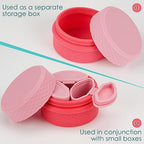 Adorila 2-Pack Silicone Travel Makeup Containers, 0.34oz/10ml TSA Cream Jars, 3-in-1 Modular Skincare Storage Case (Blue, Pink) - color: Blue+Pink