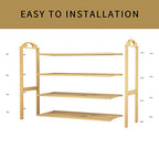 UDEAR Bamboo Shoe Rack 4-Tier Shoe Storage Organizer Entryway Shoe Shelf - size: 4-Tier