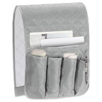 uxcell 1 Pcs Recliner Armchair Caddy, Couch Armrest Organizer with 5 Pockets for Bedside Sofa Remote Control Holders Magazine Phone Book Glasses (Gray, 35"x13") - color: Gray