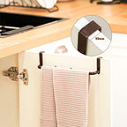 2 Pieces Metal Towel Bar Kitchen Cabinet Steel Towel Rack Bar for Hanging on Inside or Outside of Doors, Home Kitchen Bathroom(Brown) - color: Brown