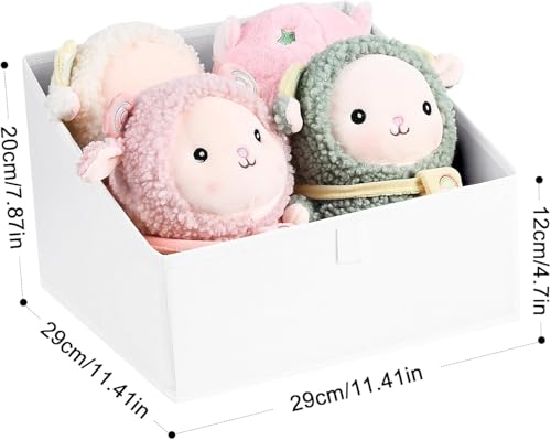 DIMJ Closet Storage Bins 8 Pack - Fabric Trapezoid Closet Organizer Bin, Foldable Storage Baskets for Shelves, Shelf Organizer, Clothing Storage Box for Toys, Books, Towel, Clothes - color: White, size: 8 Bins 11.4"x11.4"x7.8"
