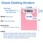 16 Pack White Clothing Rack Size Dividers Plus 45 Labels (1 Inch) and 18 Large Blank Labels, Large Rectangular Clothing Closet Dividers (Pink) - color: Pink, size: 16 PACK