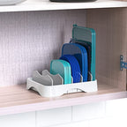 Simple Houseware Food Container Lid Organizer, Adjustable Dividers Lids Storage, 10''x8'', White - size: Small - 10.6'' x 8.3''