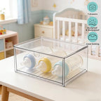 Prsildan Acrylic Makeup Organizer Stackable Clear Storage Drawers for Baby Bottles Desk Organizers for Countertop Vanity Nursery Adjustable Modular System for Cosmetics Jewelry - style: Style1-1 Drawer