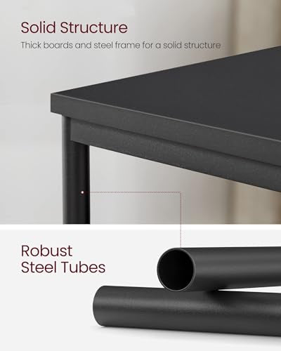 VASAGLE Side Table, Small End Table, Tall Nightstand for Living Room, Bedroom, Office, Bathroom, Classic Black ULET273B16 - color: Classic Black
