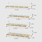 Amaoot Floating Shelves Set of 3, Home Wood Wall Shelf, Farmhouse Shelf for Bedroom, Wall Mounted Floating Shelf for Living Room, Bedroom, Bathroom, Kitchen, Office (White-4pcs) - color: White-4pcs